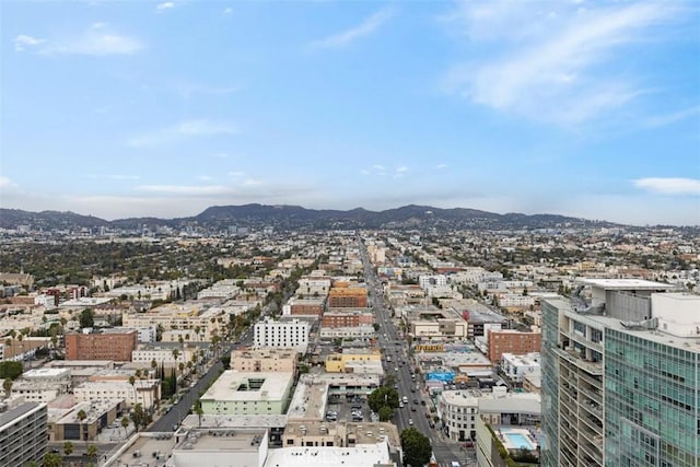 bird's eye view featuring a mountain view