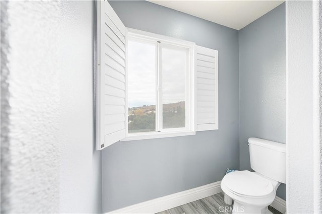 bathroom featuring toilet and hardwood / wood-style flooring