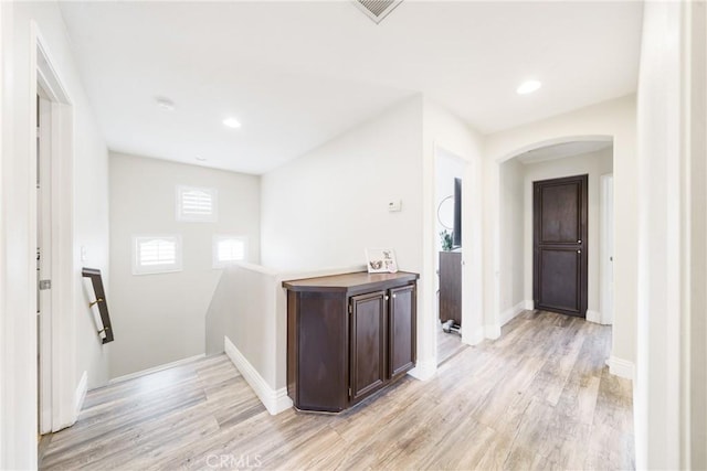 hall featuring light hardwood / wood-style floors