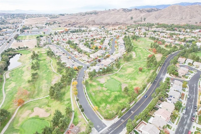 bird's eye view with a mountain view