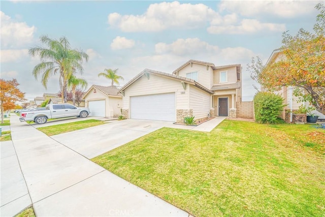 view of front of property with a front lawn