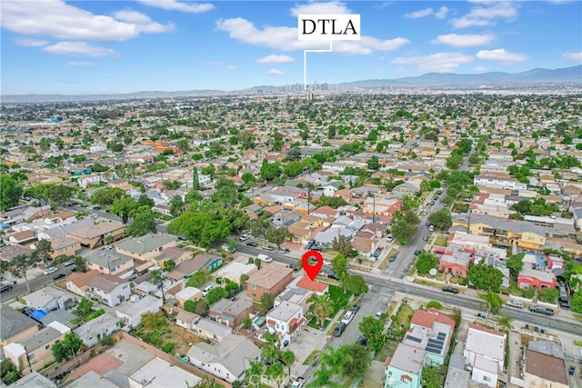 aerial view featuring a mountain view