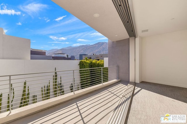 balcony with a mountain view