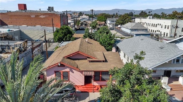 aerial view featuring a mountain view