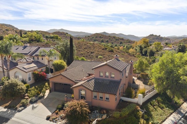 aerial view featuring a mountain view