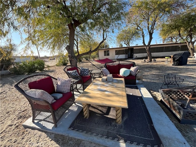 view of patio featuring an outdoor living space