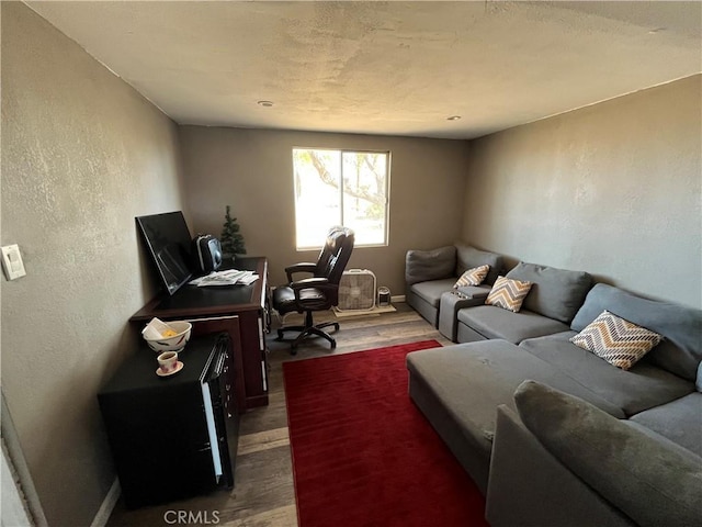 living room with wood-type flooring