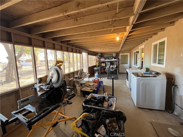 interior space featuring separate washer and dryer