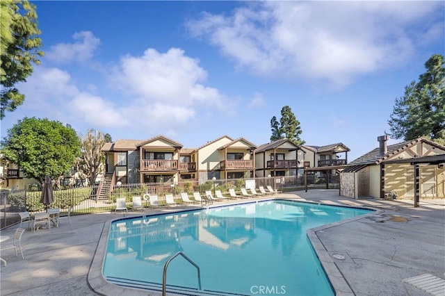 view of pool featuring a patio area