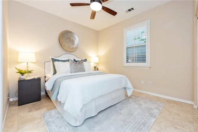 bedroom with ceiling fan