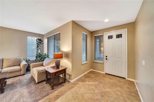 view of tiled foyer