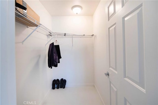 view of walk in closet