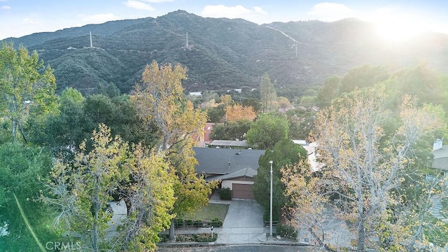 aerial view featuring a mountain view