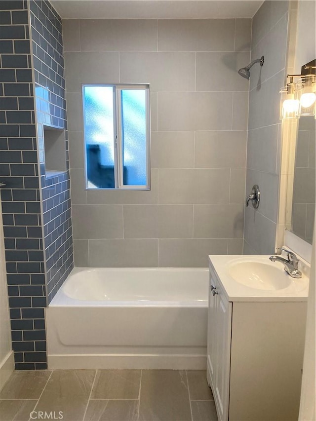 full bath with tub / shower combination and vanity