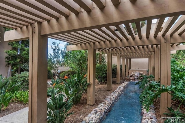 view of patio / terrace featuring a pergola