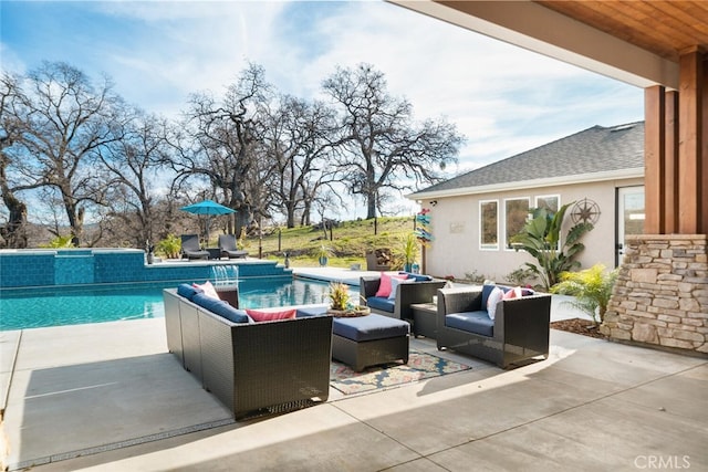 view of patio / terrace with an outdoor living space