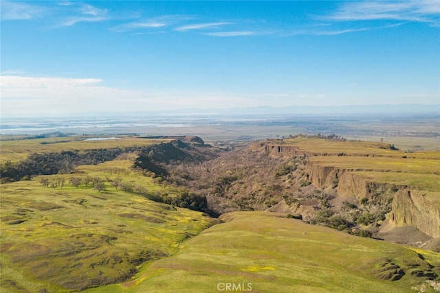 birds eye view of property featuring a rural view