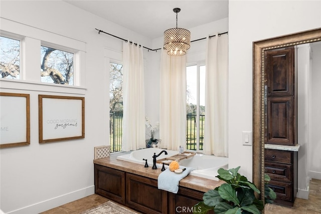 bathroom with a bath