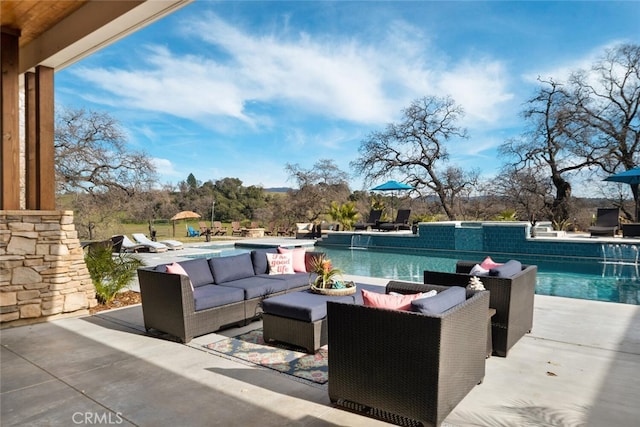 view of patio / terrace with an outdoor hangout area