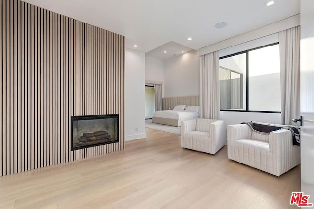 living room featuring light wood-type flooring