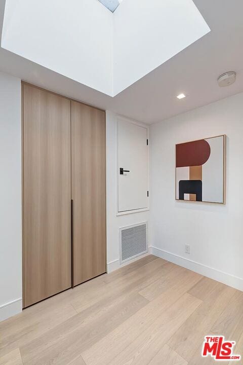 interior space with light hardwood / wood-style floors