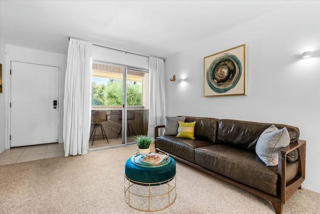 living room featuring carpet floors