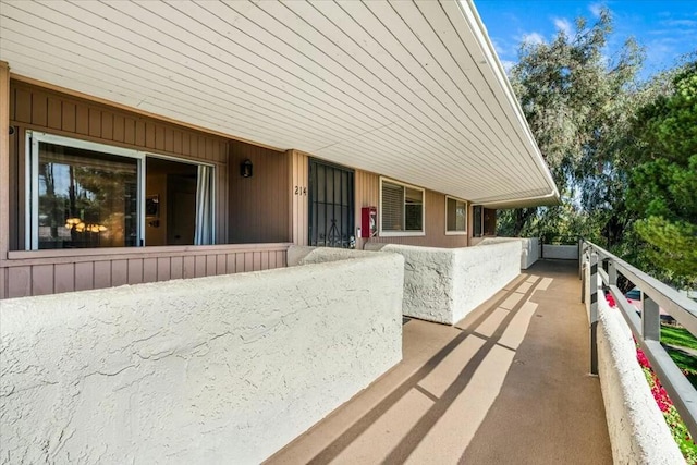 exterior space with a balcony