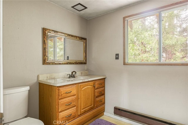 31413 Overhill Dr, Running Springs, CA 92382 - bathroom featuring vanity and a baseboard heating unit