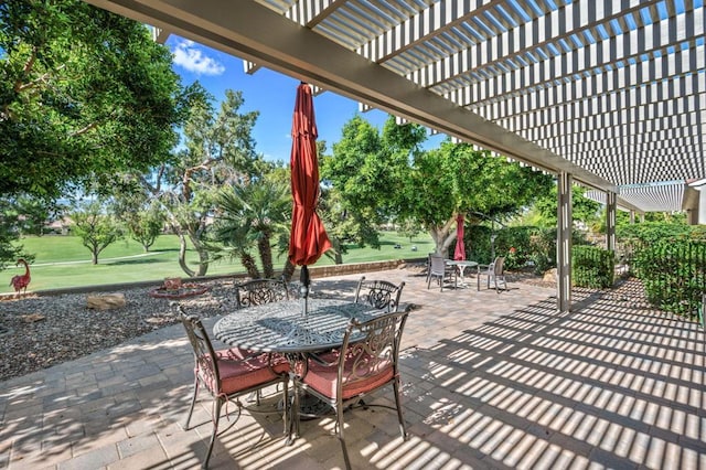 view of patio with a pergola