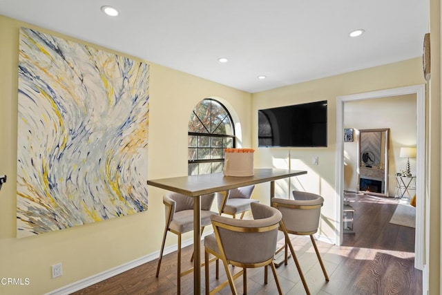 dining room featuring dark hardwood / wood-style floors