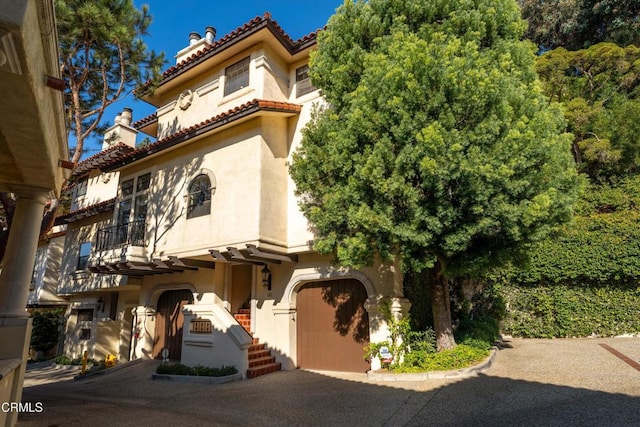 view of property featuring a garage