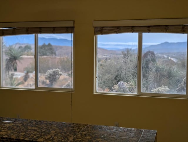 room details with a mountain view