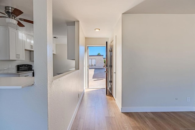 hallway featuring light hardwood / wood-style flooring