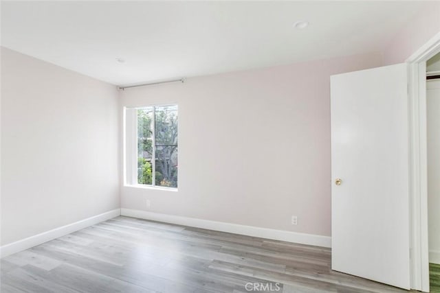 empty room featuring light wood-type flooring