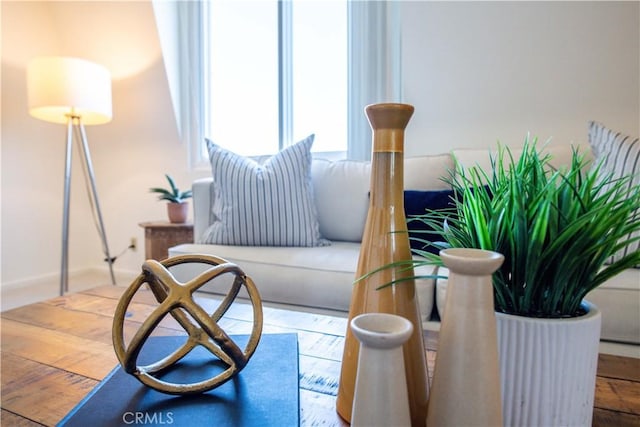 sitting room featuring hardwood / wood-style floors