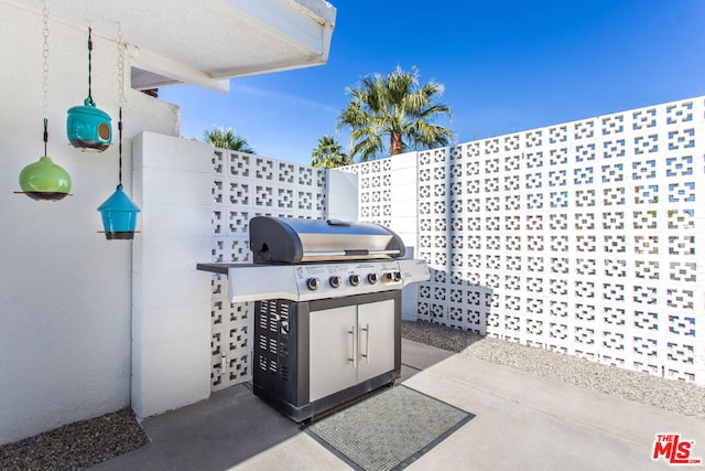 view of patio / terrace with a grill