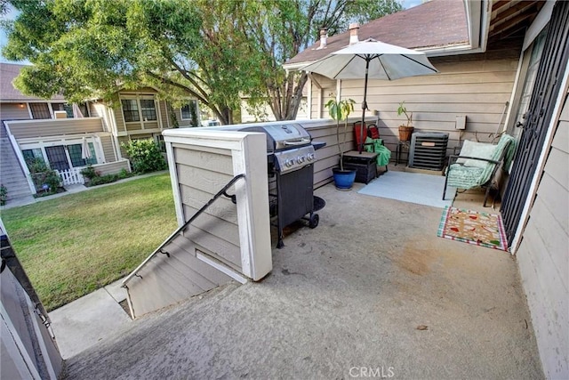 view of patio with area for grilling