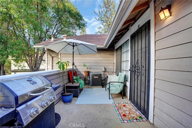 view of patio with area for grilling