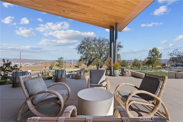 view of patio with an outdoor living space