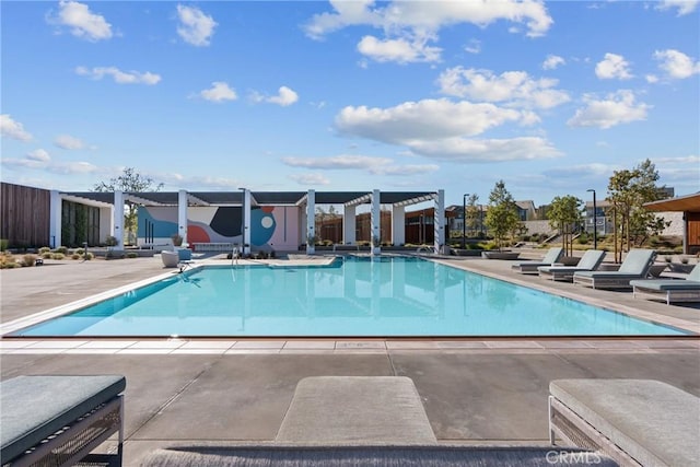 view of pool featuring a patio area