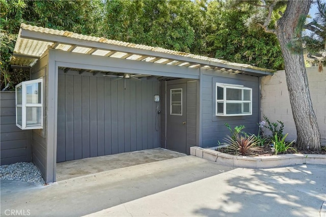 view of outdoor structure featuring a carport