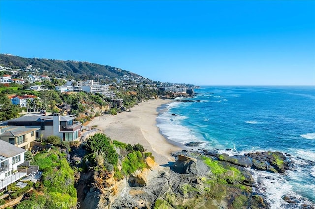 property view of water with a beach view