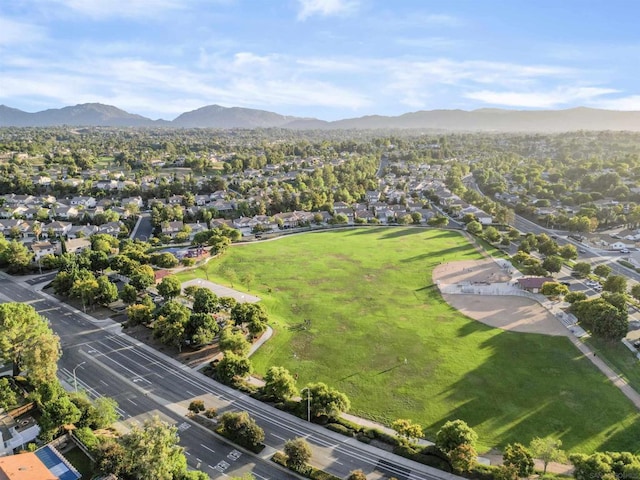 aerial view featuring a mountain view