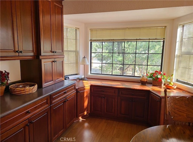 kitchen featuring dark hardwood / wood-style flooring