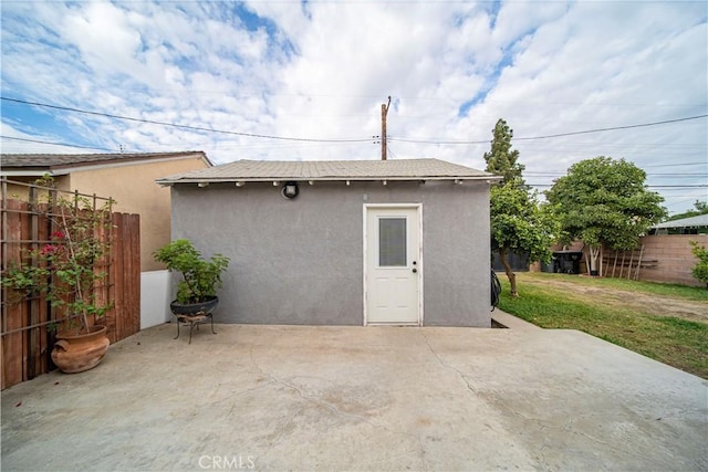 exterior space featuring a yard and a patio