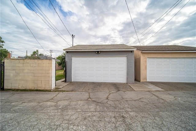 view of garage