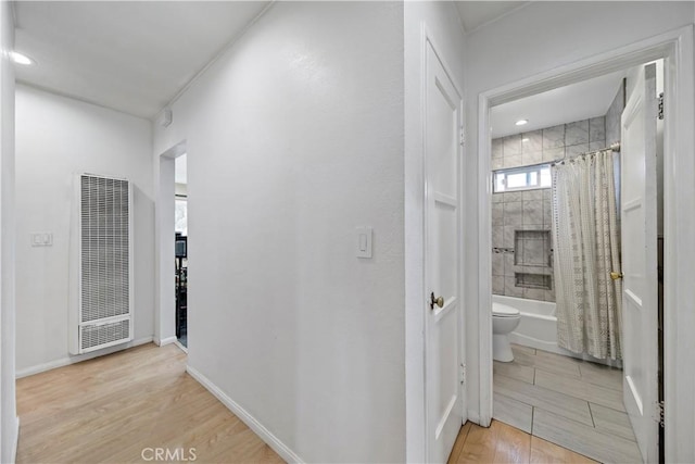 hall featuring light hardwood / wood-style floors