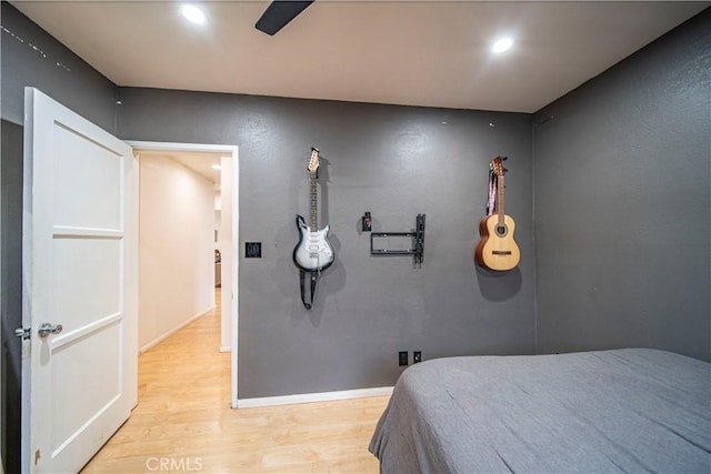 bedroom featuring light wood-type flooring