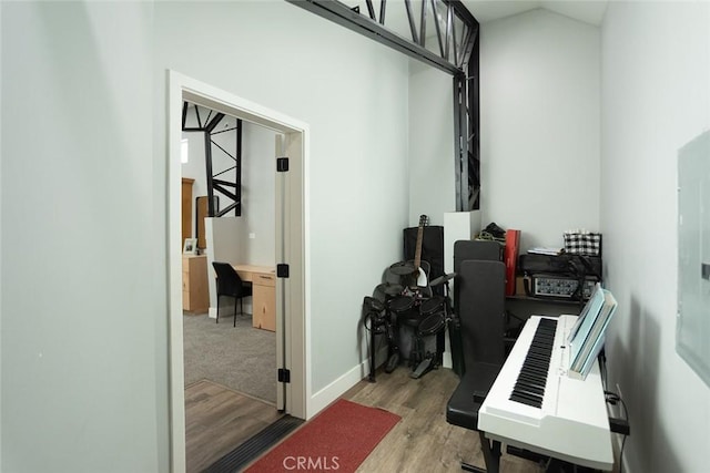 home office featuring light wood-type flooring