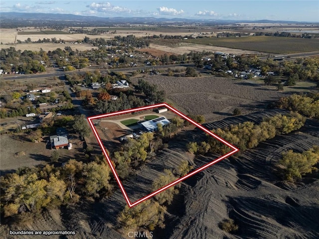 drone / aerial view featuring a rural view